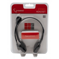 CASQUE Stereo avec micro Jack 3 5mm Coussin doreille mousse/controle volume  - microphone flexible BOITE RETAIL - GEMBIRD