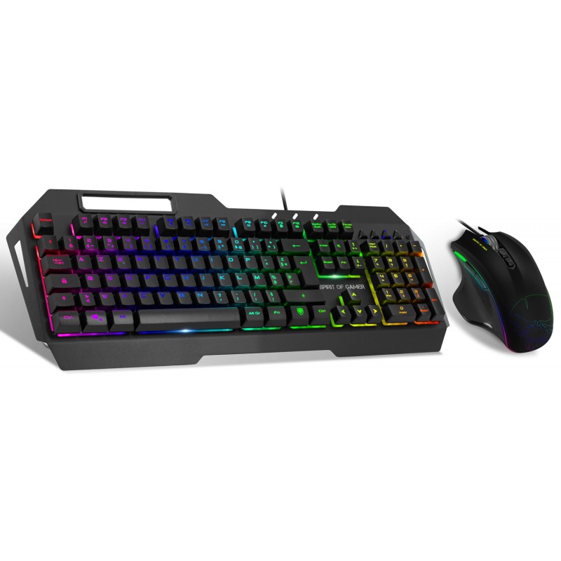 PACK CLAVIER+SOURIS SPIRIT OF GAMER COMPRENANT : 1 CLAVIER + 1 SOURIS LED  RGB SEMI MECANIQUE - REF CLS-EMK30