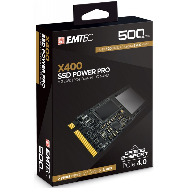 SSD interne M.2 NVMe PCIe 4.0 X400 Power Pro 500 Go - EMTEC
