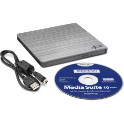 Tonysa Lecteur DVD Externe, Lecteur CD DVD Portable USB 2.0, Haute Vitesse  24X, Plug and Play Lecteur Graveur DVD Ultra Mince à Faible Bruit pour