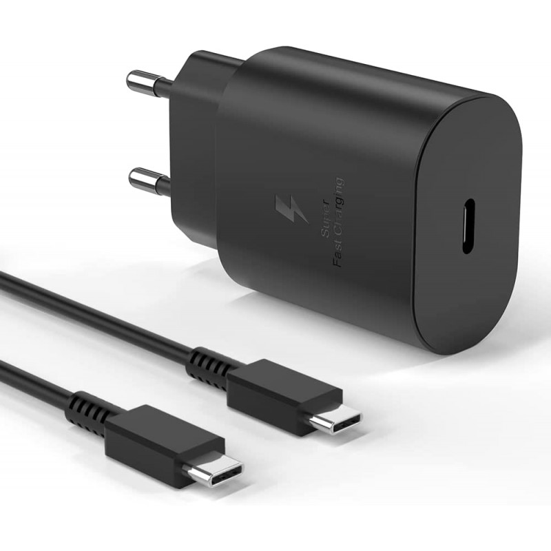 Chargeur rapide + câble USB C de 1,5 m. Marqueur 25W & E. Convient