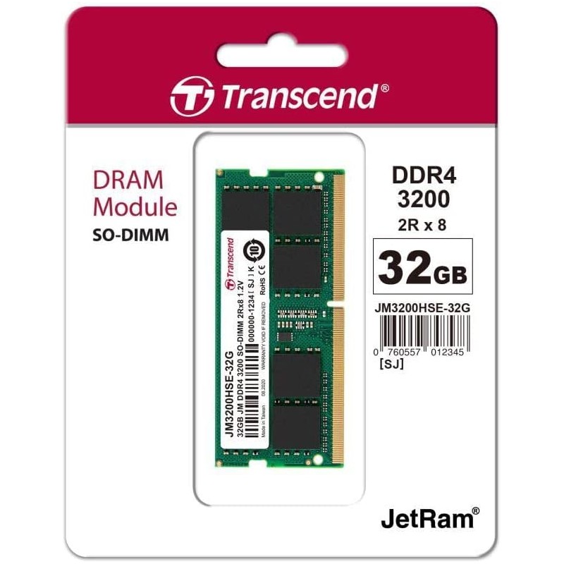 Transcend Jetram SO-DIMM DDR4 32Go 3200MHz